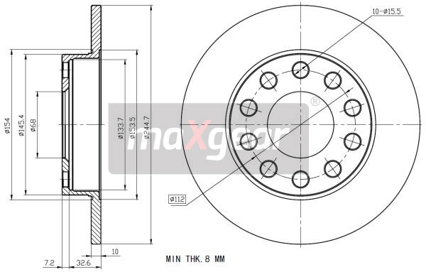 Tarcza hamulcowa MAXGEAR 19-1213