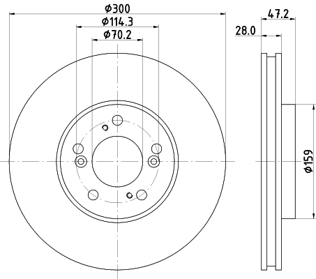 Tarcza hamulcowa HELLA 8DD 355 108-141