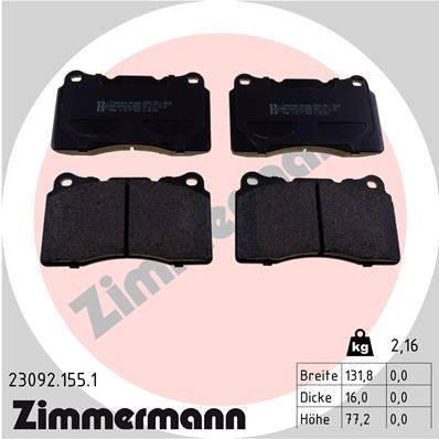 Klocki hamulcowe ZIMMERMANN 23092.155.1