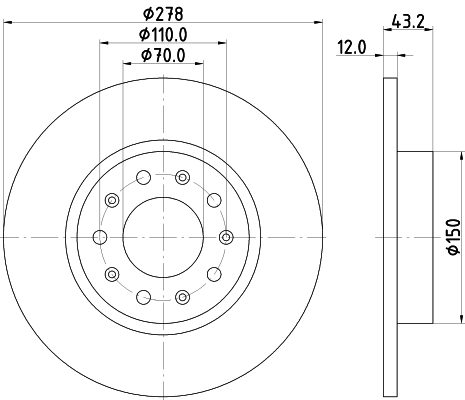 Tarcza hamulcowa HELLA 8DD 355 116-671