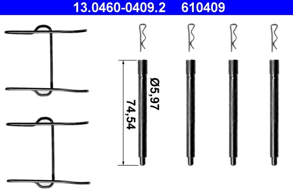 Zestaw akcesoriów montażowych  klocków hamulcowych ATE 13.0460-0409.2
