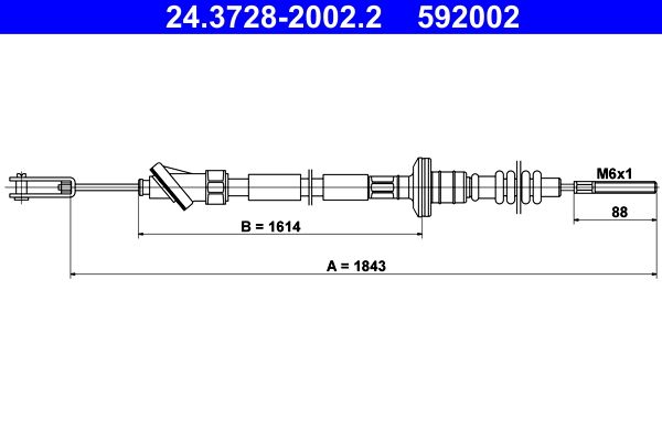 Cięgno sterowania sprzęgłem ATE 24.3728-2002.2