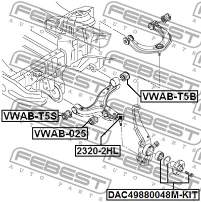 Zestaw łożysk koła FEBEST DAC49880048M-KIT