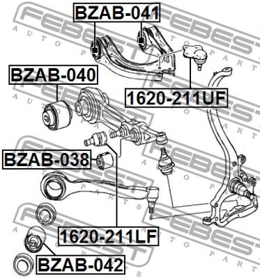 Tuleja wahacza FEBEST BZAB-041