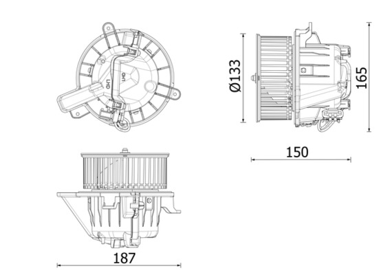 Wentylator wewnętrzny MAHLE AB 332 000P