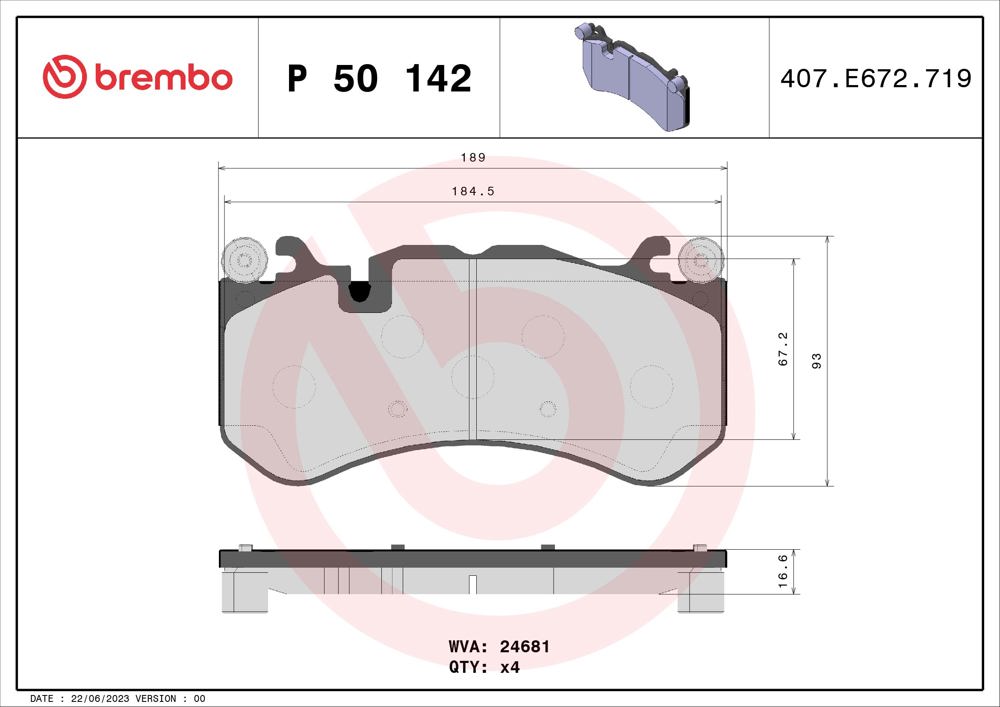 Klocki hamulcowe BREMBO P 50 142