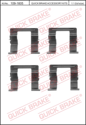 Zestaw akcesoriów montażowych  klocków hamulcowych QUICK BRAKE 109-1605