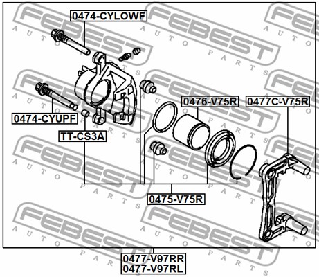 Zacisk hamulca FEBEST 0477-V97RR