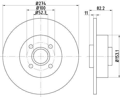 Tarcza hamulcowa HELLA 8DD 355 112-211