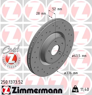 Tarcza hamulcowa ZIMMERMANN 250.1373.52