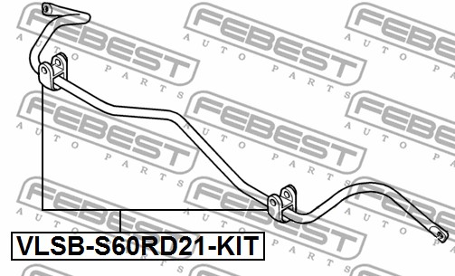 Guma stabilizatora FEBEST VLSB-S60RD21-KIT