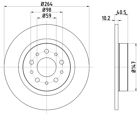 Tarcza hamulcowa HELLA 8DD 355 120-931