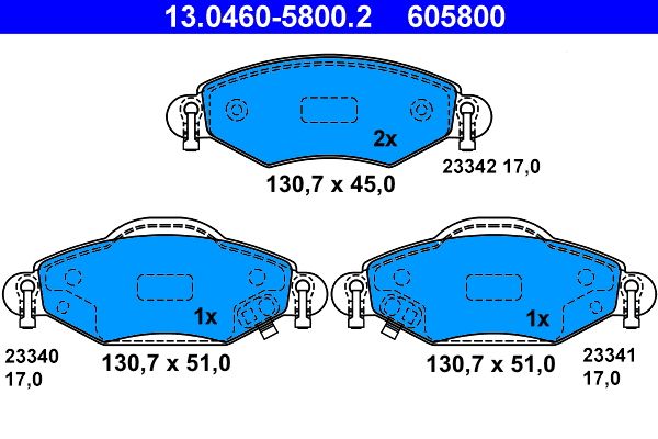 Klocki hamulcowe ATE 13.0460-5800.2