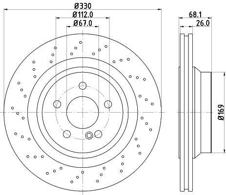 Tarcza hamulcowa HELLA 8DD 355 126-401
