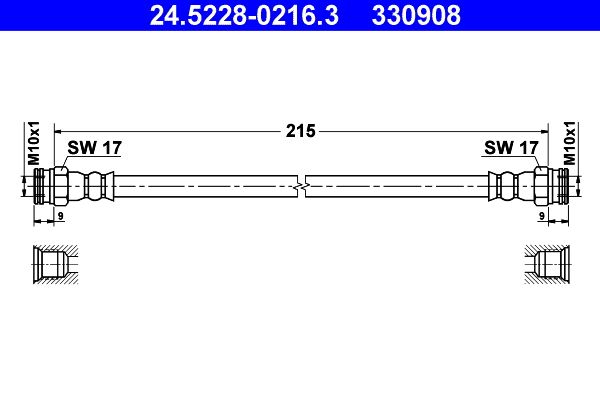 Przewód hamulcowy elastyczny ATE 24.5228-0216.3