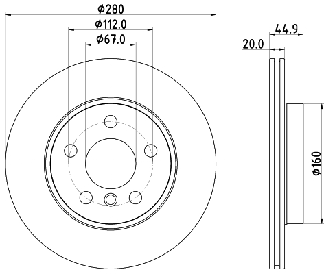 Tarcza hamulcowa HELLA 8DD 355 132-541