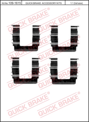Zestaw akcesoriów montażowych  klocków hamulcowych QUICK BRAKE 109-1615