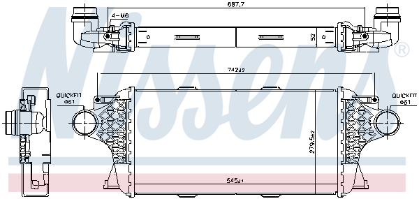 Chłodnica powietrza intercooler NISSENS 961458