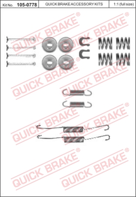 Zestaw dodatków do szczęk hamulcowych QUICK BRAKE 105-0778