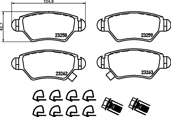 Klocki hamulcowe HELLA 8DB 355 019-271