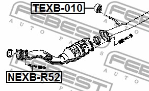 Zestaw montażowy układu wydechowego FEBEST NEXB-R52