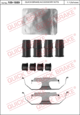 Zestaw akcesoriów montażowych  klocków hamulcowych QUICK BRAKE 109-1889