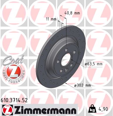 Tarcza hamulcowa ZIMMERMANN 610.3714.52