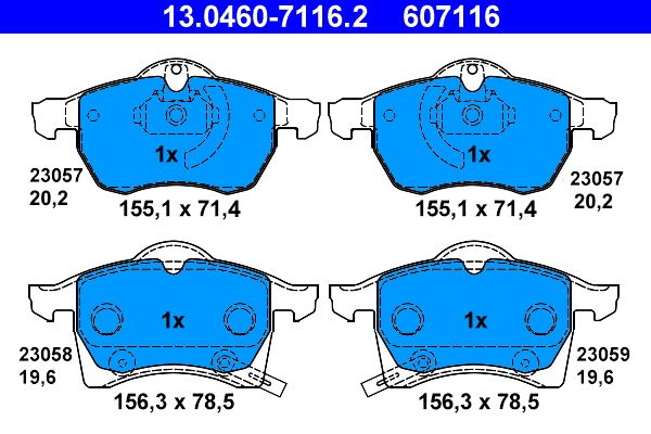 Klocki hamulcowe ATE 13.0460-7116.2