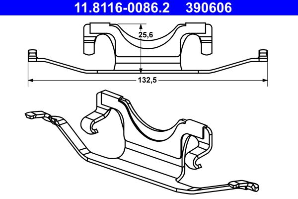 Sprężyna zacisku hamulca ATE 11.8116-0086.2