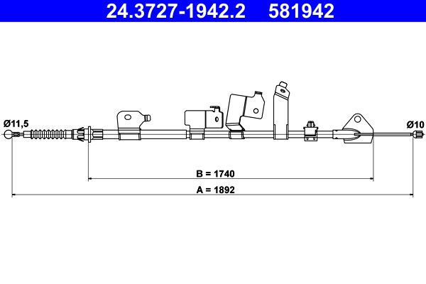 Linka hamulca ręcznego ATE 24.3727-1942.2