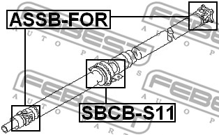 Łożysko centralne wału napędowego FEBEST SBCB-S11