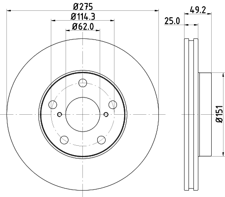 Tarcza hamulcowa HELLA 8DD 355 118-691