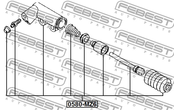 Siłownik sprzęgła FEBEST 0580-MZ6