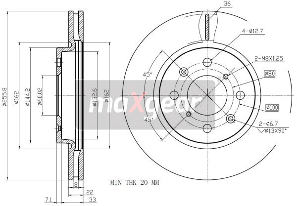 Tarcza hamulcowa MAXGEAR 19-3200