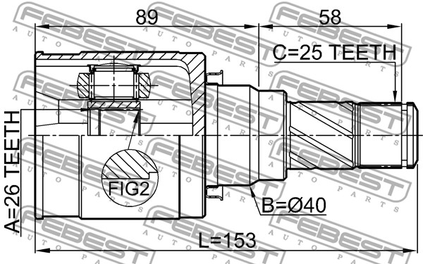 Przegub FEBEST 0411-A13