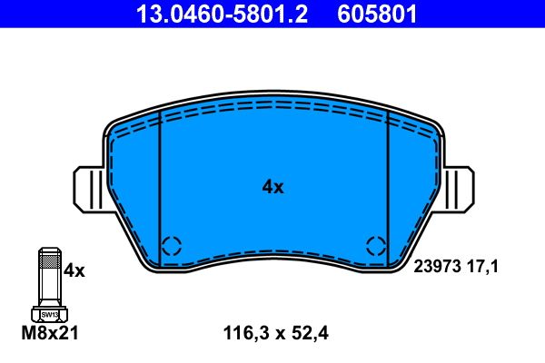 Klocki hamulcowe ATE 13.0460-5801.2