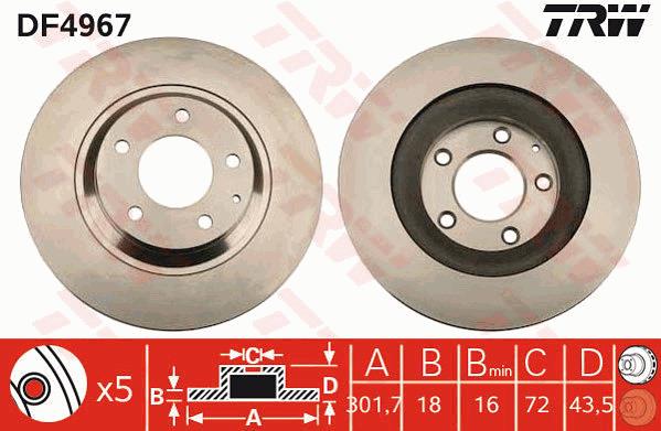 Tarcza hamulcowa TRW DF4967