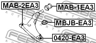 Tuleja wahacza FEBEST MAB-1EA3
