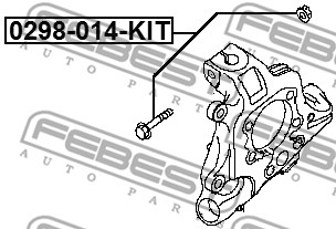 śruba do regulacji pochylenia koła FEBEST 0298-014-KIT
