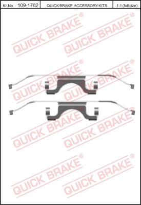 Zestaw akcesoriów montażowych  klocków hamulcowych QUICK BRAKE 109-1702