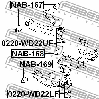Tuleja wahacza FEBEST NAB-169