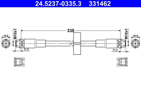 Przewód hamulcowy elastyczny ATE 24.5237-0335.3