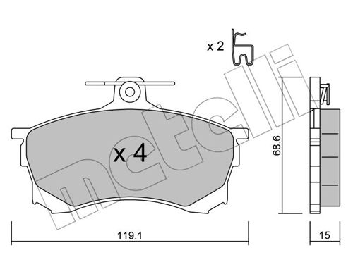Klocki hamulcowe METELLI 22-0250-0
