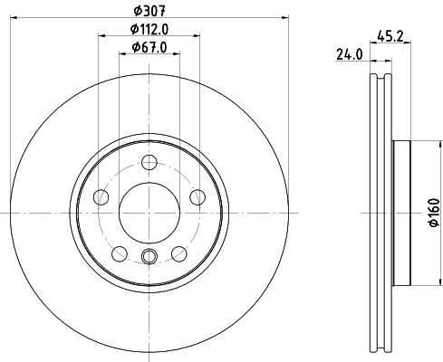 Tarcza hamulcowa HELLA 8DD 355 125-351