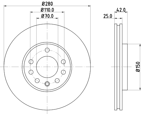 Tarcza hamulcowa HELLA 8DD 355 127-381