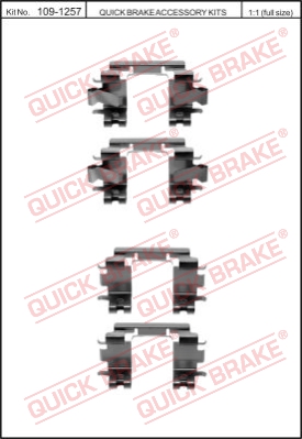 Zestaw akcesoriów montażowych  klocków hamulcowych QUICK BRAKE 109-1257