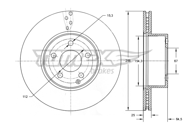 Tarcza hamulcowa TOMEX BRAKES TX 74-03