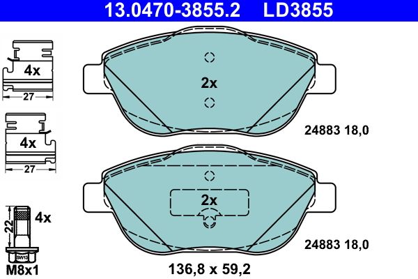 Klocki hamulcowe ATE 13.0470-3855.2