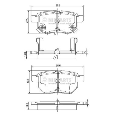Klocki hamulcowe NIPPARTS J3612034