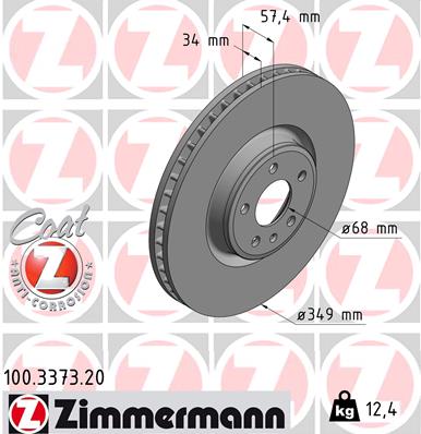 Tarcza hamulcowa ZIMMERMANN 100.3373.20